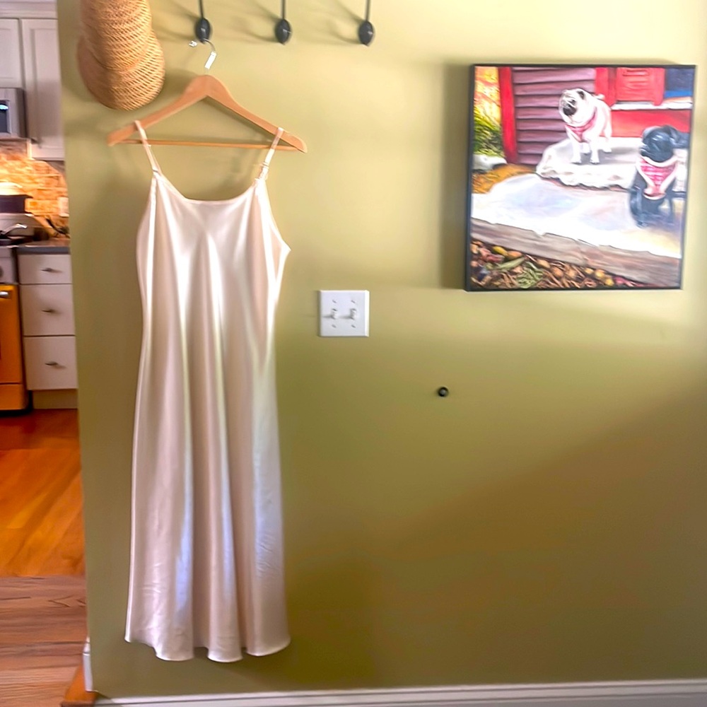 Silky biased cut slip/nightgown, XL, adjusting straps, lovely